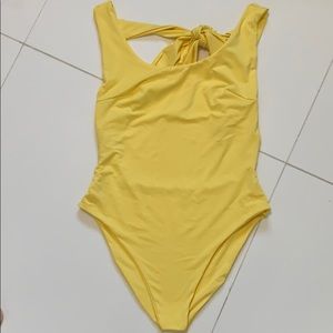 Yellow one piece swimsuit